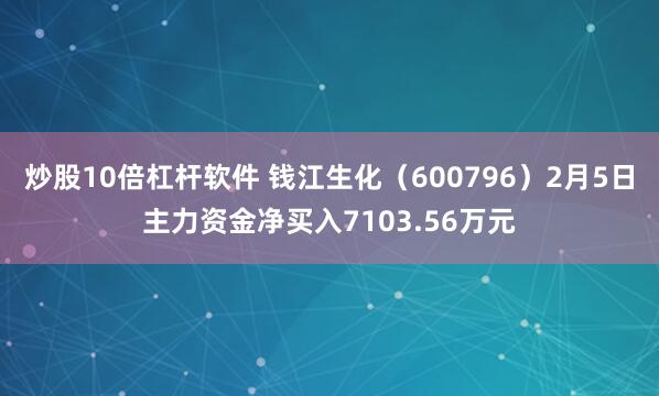 炒股10倍杠杆软件 钱江生化(600796)2月5日主力资金净买入7103.56万元